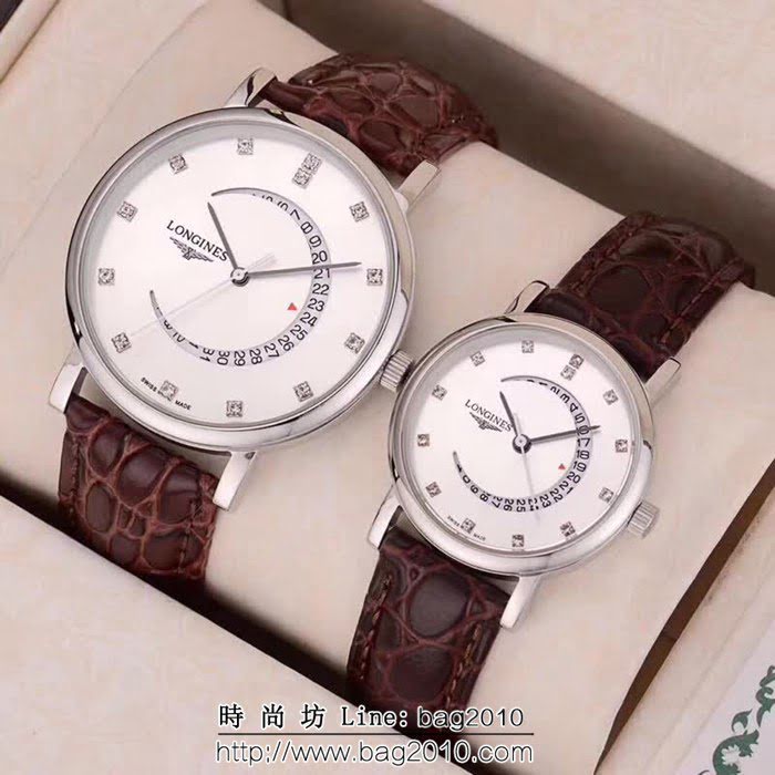 LONGINES浪琴 精鋼表殼 石英機芯 情侶對表 WSS0352